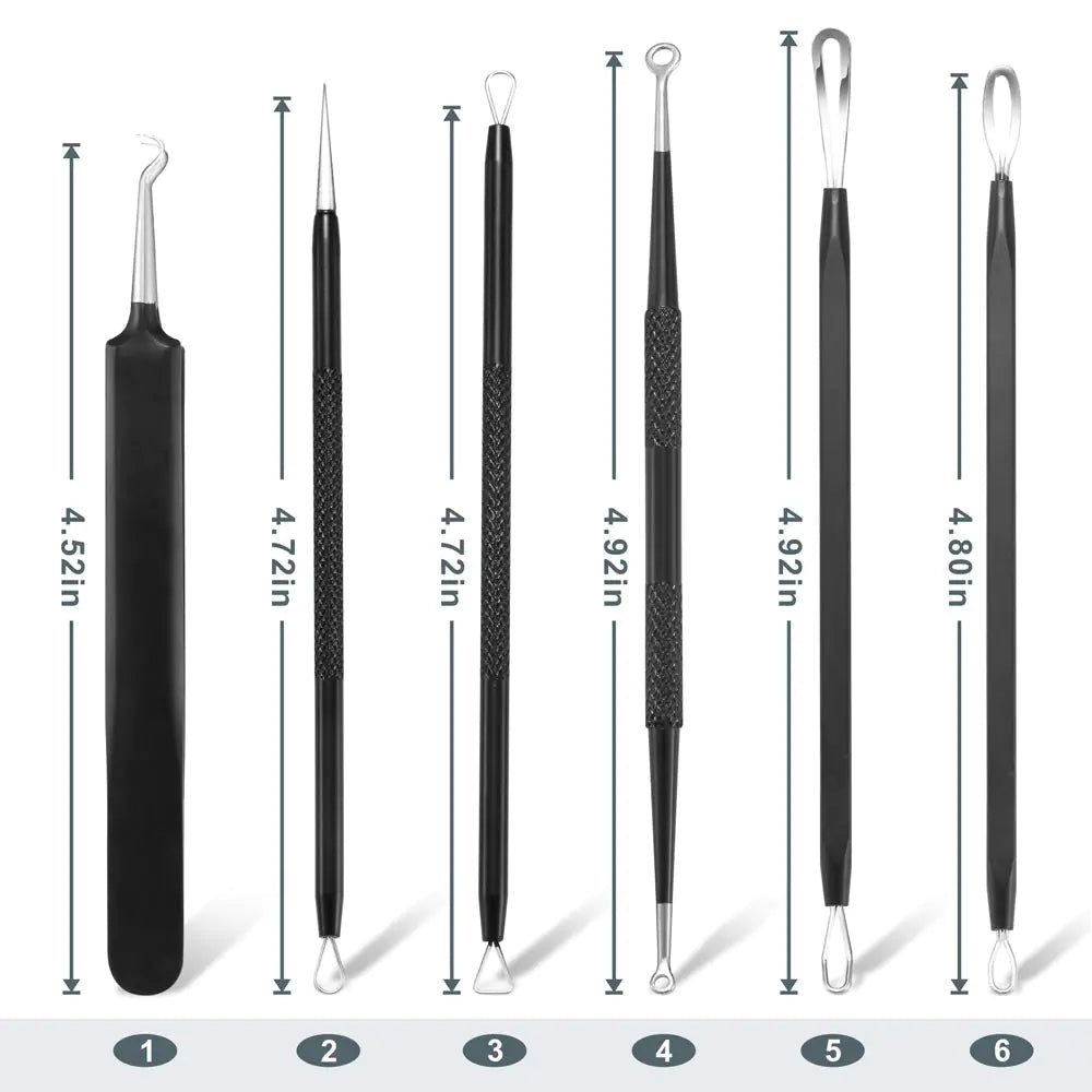 Blackhead Remover Pimple Popper Tool Kit - (6 Piece Kit) - Professional Stainless Pimples Comedone Extractor Removal Tool