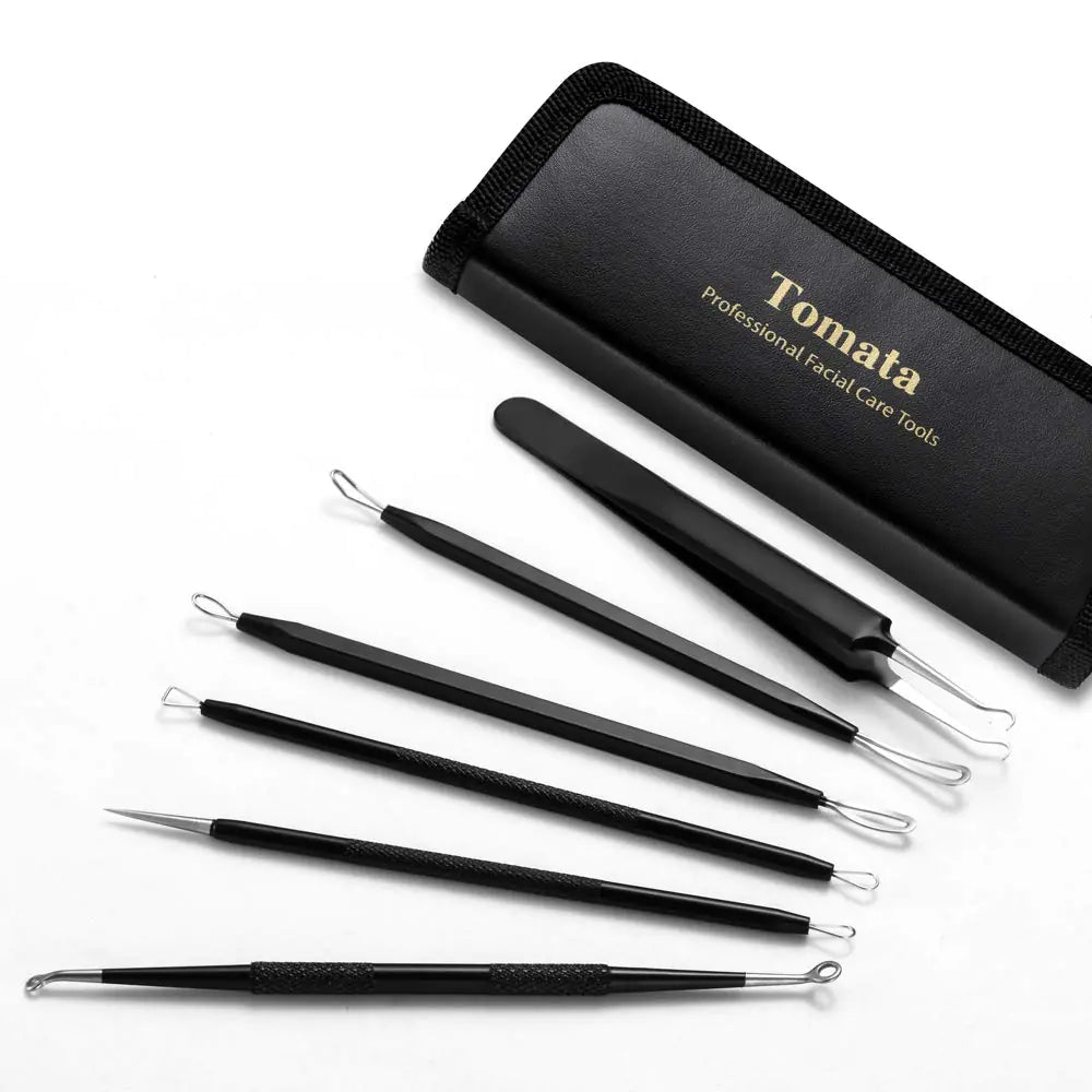 Blackhead Remover Pimple Popper Tool Kit - (6 Piece Kit) - Professional Stainless Pimples Comedone Extractor Removal Tool